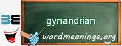 WordMeaning blackboard for gynandrian